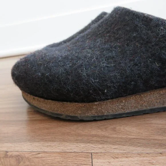 STEGMANN Essenz Wool Slip On Clog Mule Indoor Slippers in Graphite - US 7 - Picture 9 of 12